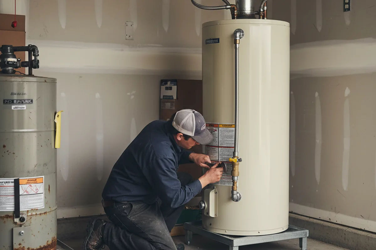 Water heater and shutoff valve replacement in Van Dyne